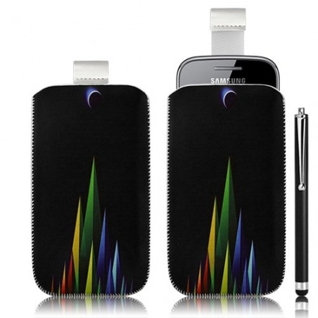 Housse coque étui pochette pour Samsung Galaxy Gio S5660 avec motif LM02 + stylet luxe