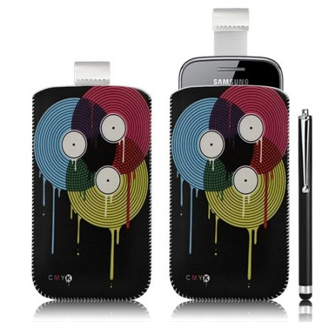 Housse coque étui pochette pour Samsung Galaxy Gio S5660 avec motif LM08 + stylet luxe