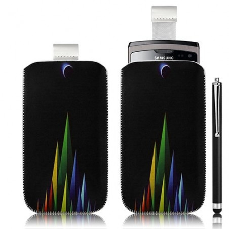 Housse coque étui pochette pour Samsung Wave S8500 avec motif LM02 + stylet luxe