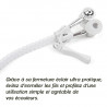 Ecouteurs Filaire Zip Kit Mains Libres couleur Blanc Pour Smartphone, Tablette, Pc