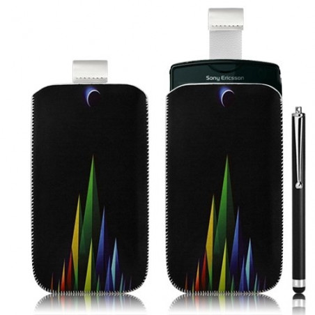 Housse coque étui pochette pour Sony Ericsson Txt Pro CK15i avec motif LM02 + stylet luxe