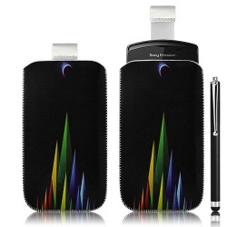 Housse coque étui pochette pour Sony Ericsson Xperia Play avec motif LM02 + stylet luxe