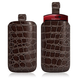 Housse coque étui pochette style croco pour Sony Ericsson Xperia Kyno