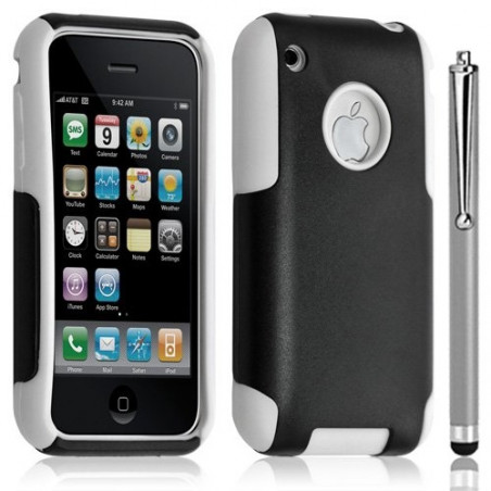 Housse étui coque pour Apple Iphone 3G/3GS couleur blanc + Stylet luxe + Film de protection