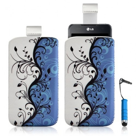 Housse coque étui pochette pour LG Optimus 2X avec motif + Stylet mini