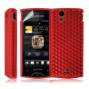 Coque étui housse en Gel pour Sony Ericsson Xperia Ray couleur rouge + film écran