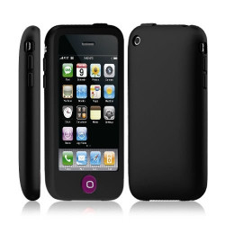 Housse étui coque silicone avec bouton tactile pour Apple Iphone 3G / 3GS couleur noir