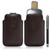 Housse coque étui pochette marron pour Samsung Galaxy Naos i5801 + Stylet