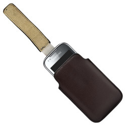 Housse coque étui pochette marron pour Samsung Galaxy Naos i5801 + Stylet