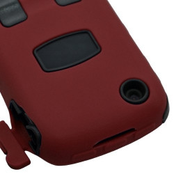 Housse étui coque rigide pour BlackBerry Curve 3G 9300 couleur rouge + Kit Piéton + Film protecteur