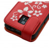 Housse coque etui pour LG Optimus 2X motif fleurs couleur rouge + film protecteur