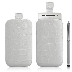 Housse coque étui pochette style croco pour Sony Ericsson Xperia x8 + Stylet