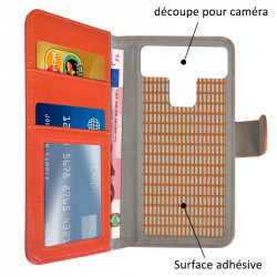 Coque Housse Etui avec Rabat Latéral Fonction Support pour Wiko Cink Slim couleur Blanc