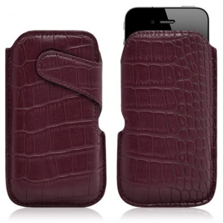 Housse coque étui pochette style croco pour Apple Iphone 4/4S