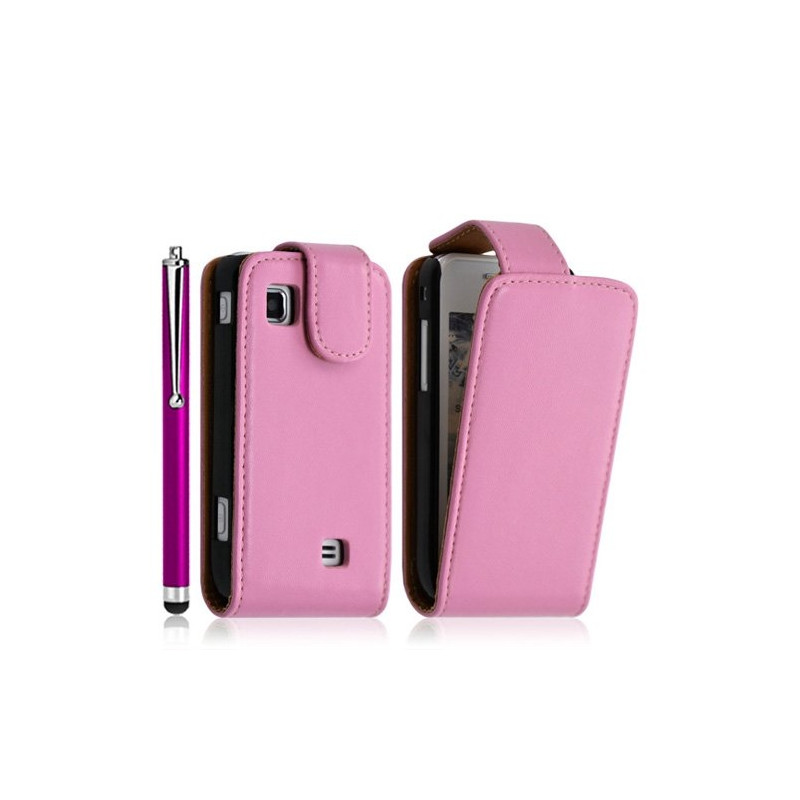 Housse étui coque pour Samsung Wave 575 S5750 couleur rose pâle 