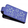 Housse étui coque pour Apple Iphone 4 couleur violet motif fleurs + film protecteur ecran