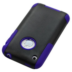 Housse étui coque pour Apple Iphone 3G/3GS couleur bleu + Film de protection