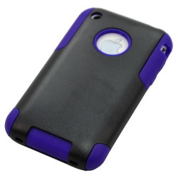 Housse étui coque pour Apple Iphone 3G/3GS couleur bleu + Film de protection