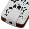 Housse étui coque pour Sony Ericsson Xperia Kyno motif fleurs couleur blanc + mini stylet + film écran