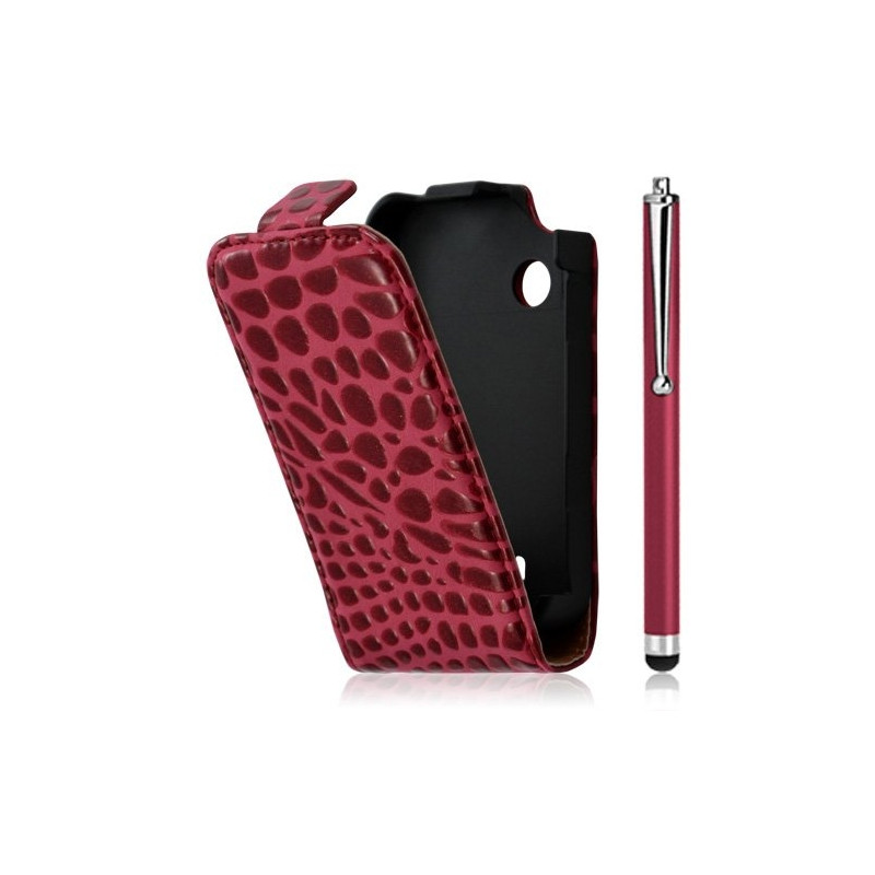 Housse étui coque style crocodile pour Samsung Champ Duos E2652 + stylet luxe