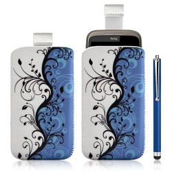 Housse coque étui pochette pour HTC Wildfire G8 avec motif + Stylet luxe