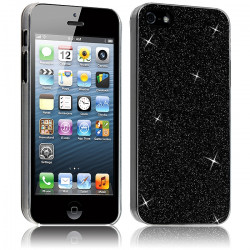 Housse Etui Coque Rigide pour Apple iPhone 5  Style Paillette Couleur Noir