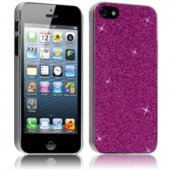 Housse Etui Coque Rigide pour Apple iPhone 5  Style Paillette Couleur Rose Fushia