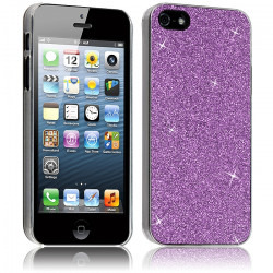 Housse Etui Coque Rigide pour Apple iPhone 5  Style Paillette Couleur Violet