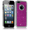 Housse Etui Coque Rigide pour Apple iPhone 5 Style Paillette aux Diamants Couleur Rose Fushia