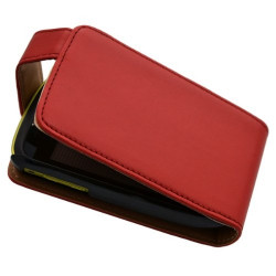 Housse coque étui pour Samsung galaxy mini s5570 couleur rouge + film protecteur