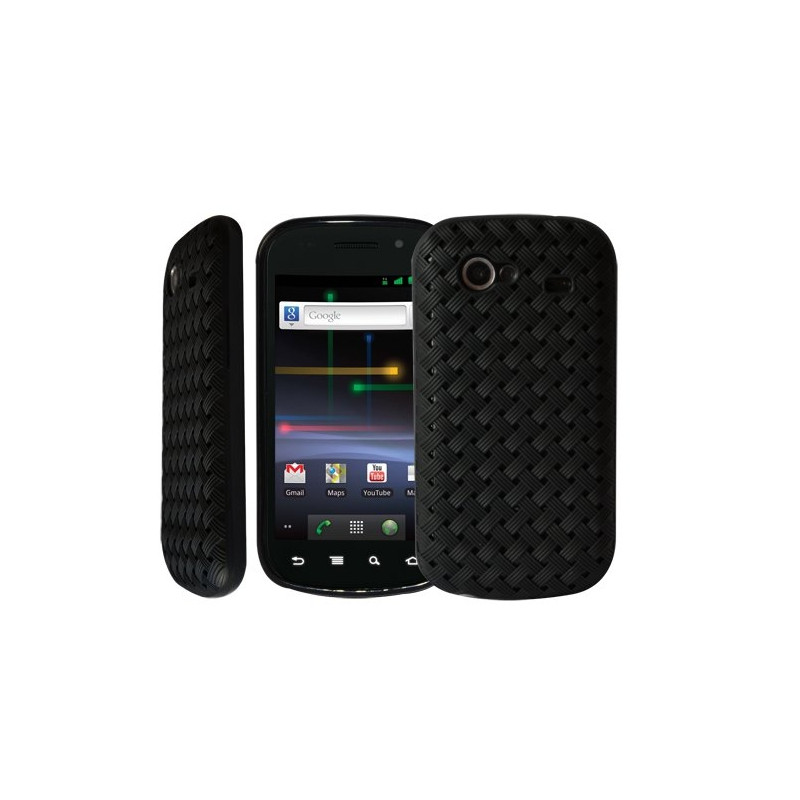 housse étui coque souple tressée noir pour Samsung Nexus S i9020 + Film de protection