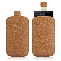 Housse coque étui pochette style croco pour Sony Ericsson Xperia x12 Arc