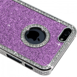 Coque Rigide pour Apple iPhone 5 Style Paillette aux Diamants Couleur Violet