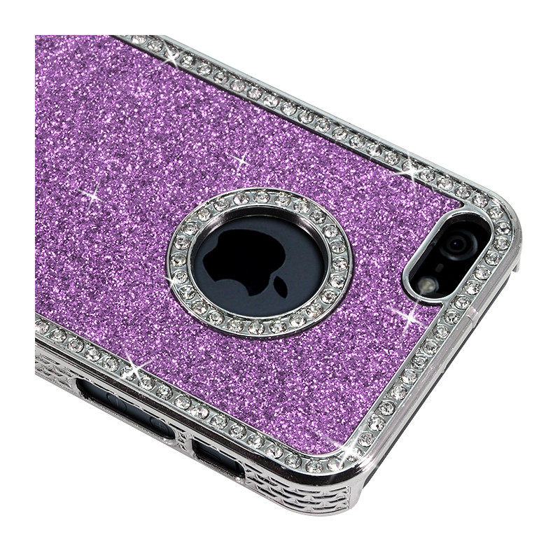 Coque Rigide pour Apple iPhone 5 Style Paillette aux Diamants Couleur Violet
