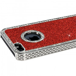 Coque Rigide pour Apple iPhone 5 Style Paillette aux Diamants Couleur Rouge
