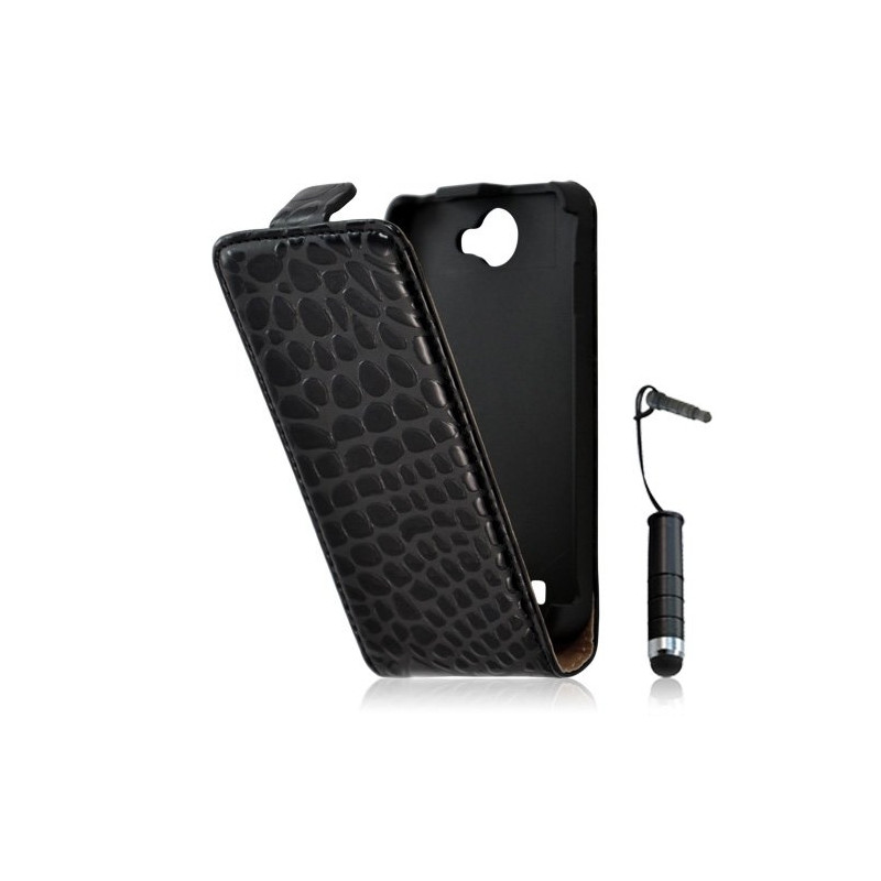 Housse étui coque style crocodile pour Galaxy W i8150 + mini stylet