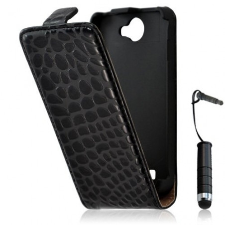 Housse étui coque style crocodile pour Galaxy W i8150 + mini stylet