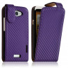 Housse coque étui gaufré pour HTC One X couleur violet + Film Protecteur