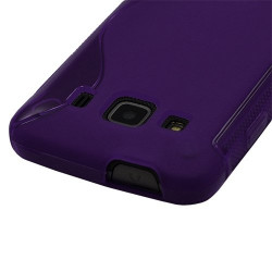 Housse coque étui gel semi transparent pour Samsung Galaxy Xcover S5690 motif vague couleur violet