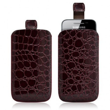 Housse coque étui pochette style croco pour Samsung Galaxy Ace S5830