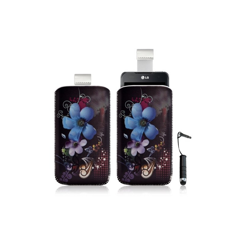 Housse coque étui pochette pour LG Optimus 2X avec motif + Stylet mini