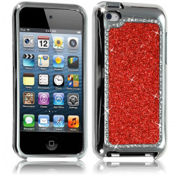 Housse Etui Coque Rigide pour Apple iPod Touch 4G Style Paillette aux Diamants Couleur Rouge