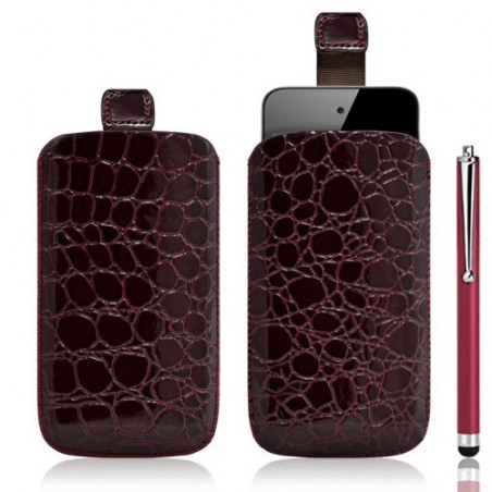 Housse coque étui pochette style croco pour Apple Ipod Touch 4G + Stylet