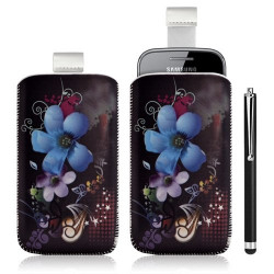 Housse coque étui pochette pour Samsung Galaxy Gio S5660 avec motif + Stylet