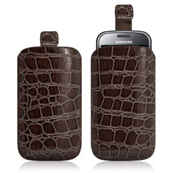 Housse coque étui pochette style croco pour Samsung Chat 335 S3350
