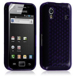 Housse étui coque gel diamant transparent Samsung Galaxy Ace S5830 couleur violet