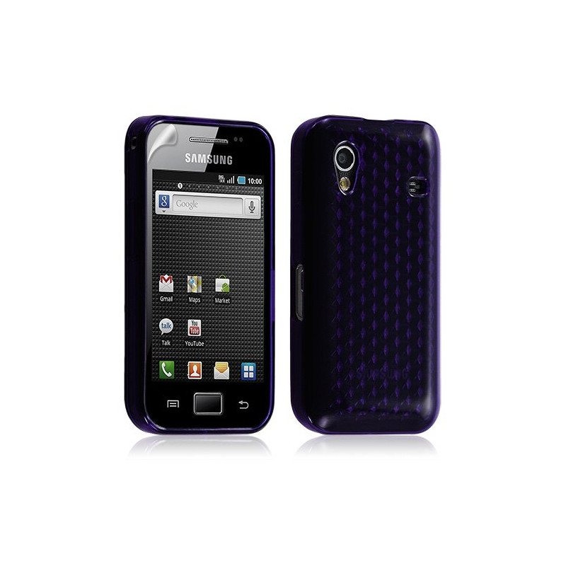 Housse étui coque gel diamant transparent Samsung Galaxy Ace S5830 couleur violet