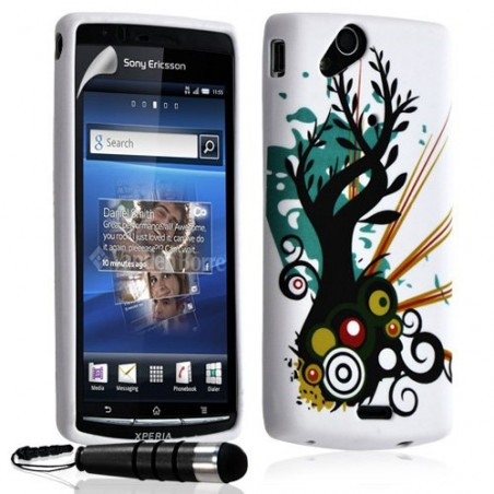 Housse coque étui gel pour Sony Ericsson Xperia Arc / Arc S avec motif HF03 + Mini stylet