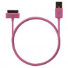 Chargeur voiture allume cigare USB + Cable data couleur rose pour Apple : iPhone / iPhone 3G / iPhone 3GS / iPhone 4 / iPhone 4S