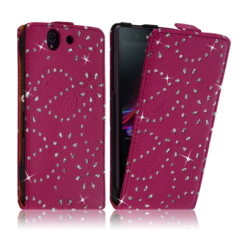 Housse Coque Etui Pour Sony Xperia Z Style Diamant Couleur Rose Fushia